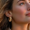 image:imageRossSimons Italian 14kt Yellow Gold Floral Filigree Hoop Earring