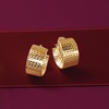 image:imageRossSimons Italian 14kt Yellow Gold Textured Huggie Hoop Earrings