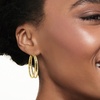 image:imageRossSimons Italian 18kt Gold Over Sterling DiamondCut DoubleHoop Earrings