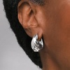 image:imageRossSimons Italian Sterling Silver Pleated Twist Hoop Earrings