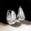 image:imageRossSimons Italian Sterling Silver Pleated Twist Hoop Earrings