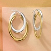 image:imageRossSimons Italian Sterling Silver and 18kt Gold Over Sterling DoubleHoop Earrings
