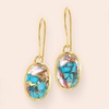 image:imageRossSimons Oval Kingman Turquoise Drop Earrings in 18kt Gold Over Sterling