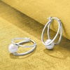 image:imageRossSimons Pearl Double Hoop Earrings in Sterling Silver10 Inches