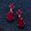 image:imageRossSimons Precious Gemstone Drop Earrings in Sterling Silverred