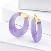 image:imageRossSimons Round Gemstone Hoop Earrings in 14kt Gold 1 18 inchesPurple