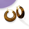 image:imageRossSimons Round Gemstone Hoop Earrings in 14kt Gold 1 18 inchesbrown