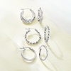 image:imageRossSimons Sterling Silver Jewelry Set 3 Pairs Of Textured and Polished Hoop Earrings