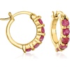 image:imageRossSimons Three Pair Gemstone Huggie Hoop EarringsEmerald