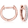 image:imagePure Collection by RossSimons 010 ct tw Diamond Huggie Hoop Earrings in 14kt Rose Gold