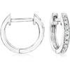 image:imagePure Collection by RossSimons 010 ct tw Diamond Huggie Hoop Earrings in Sterling Silver