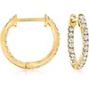 image:imagePure Collection by RossSimons 020 ct tw Diamond InsideOutside Huggie Hoop Earrings in 14kt Yellow Gold