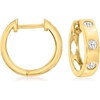 image:imagePure Collection by RossSimons 025 ct tw BezelSet Diamond Huggie Hoop Earrings in 14kt Yellow Gold
