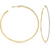 image:imageRossSimons 015 ct tw Diamond Hoop Earrings in 18kt Gold Over Sterling