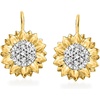 image:imageRossSimons 040 ct tw White Topaz Sunflower Drop Earrings in 18kt Gold Over Sterling