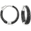 image:imageRossSimons 050 ct tw Black Spinel InsideOutside Hoop Earrings in Sterling Silver