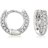 image:imageRossSimons 050 ct tw CZ Huggie Hoop Earrings in Sterling Silver