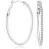 image:imageRossSimons 050 ct tw Diamond Oval Hoop Earrings in Sterling Silver