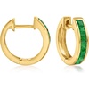 image:imageRossSimons 060 ct tw SquareCut Emerald Huggie Hoop Earrings in 14kt Yellow Gold