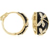 image:imageRossSimons 080 ct tw White Topaz and Black Enamel Dragonfly Hoop Earrings in 18kt Gold Over Sterling