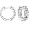 image:imageRossSimons 100 ct tw Diamond Huggie Hoop Earrings in Sterling Silver