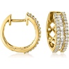 image:imageRossSimons 100 ct tw Round and Baguette Diamond Hoop Earrings in 18kt Gold Over Sterling