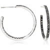 image:imageRossSimons 120 ct tw Black Spinel InsideOutside Hoop Earrings in Sterling Silver