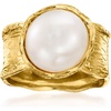 image:imageRossSimons 12mm Cultured Pearl Ring in 18kt Gold Over Sterling