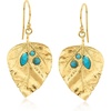image:imageRossSimons 140 ct tw MultiStone Leaf Drop Earrings in 18kt Yellow Gold Over Sterlingstabilizedturquoise