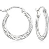 image:imageRossSimons 14kt White Gold DiamondCut Hoop Earrings