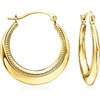 image:imageRossSimons 14kt Yellow Gold Beaded and Polished Hoop Earrings