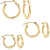 image:imageRossSimons 14kt Yellow Gold Jewelry Set 3 Pairs Of Hoop Earrings