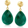 image:imageRossSimons 1800 ct tw Emerald Teardrop Earrings in 14kt Yellow Gold