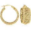 image:imageRossSimons 18kt Gold Over Sterling BeadedEdge Byzantine Hoop Earrings