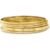 image:imageRossSimons 18kt Gold Over Sterling Jewelry Set 5 Textured Bangle Bracelets70 Inches