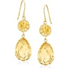 image:imageRossSimons 1900 ct tw Citrine Drop Earrings in 14kt Yellow Gold