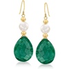 image:imageRossSimons 2000 ct tw Gemstone and Cultured Pearl Earrings in 14kt Yellow Gold138 Inches