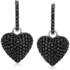 image:imageRossSimons 210 ct tw Black Spinel Heart Drop Earrings in Sterling Silver