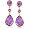 image:imageRossSimons 2450 ct tw Amethyst Drop Earrings in 18kt Gold Over Sterling