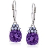 image:imageRossSimons 340 ct tw Amethyst and 30 ct tw Tanzanite Drop Earrings in Sterling Silver