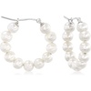 image:imageRossSimons 45mm Cultured Pearl Hoop Earrings in Sterling Silver