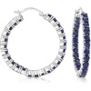 image:imageRossSimons 600 ct tw Sapphire InsideOutside Hoop Earrings in Sterling Silver