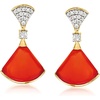 image:imageRossSimons Carnelian and 50 ct tw White Topaz Drop Earrings in 18kt Gold Over Sterling