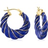 image:imageRossSimons Carved Gemstone Hoop Earrings with 14kt Yellow GoldLapis Lazuli