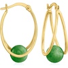 image:imageRossSimons Gemstone Double Hoop Earrings in 18kt Gold Over SterlingJade