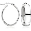 image:imageRossSimons Italian 14kt White Gold Wide Oval Hoop Earrings