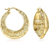 image:imageRossSimons Italian 14kt Yellow Gold Floral Filigree Hoop Earring