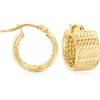 image:imageRossSimons Italian 14kt Yellow Gold Textured Huggie Hoop Earrings