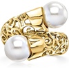 image:imageRossSimons Italian 14kt Yellow GoldPlated Bypass Ring With Simulated PearlsNo Gemstone