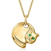 image:imageRossSimons Italian 18kt Gold Over Sterling CurledUp Cat Pendant Necklace
